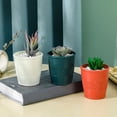 thumbnail image 4 of Btomtd Decorative Container Pot for Plants, Plastic Glazed Look Vase, Living Room Flower Pot and Tabletop Planter, Orange, 4 of 7