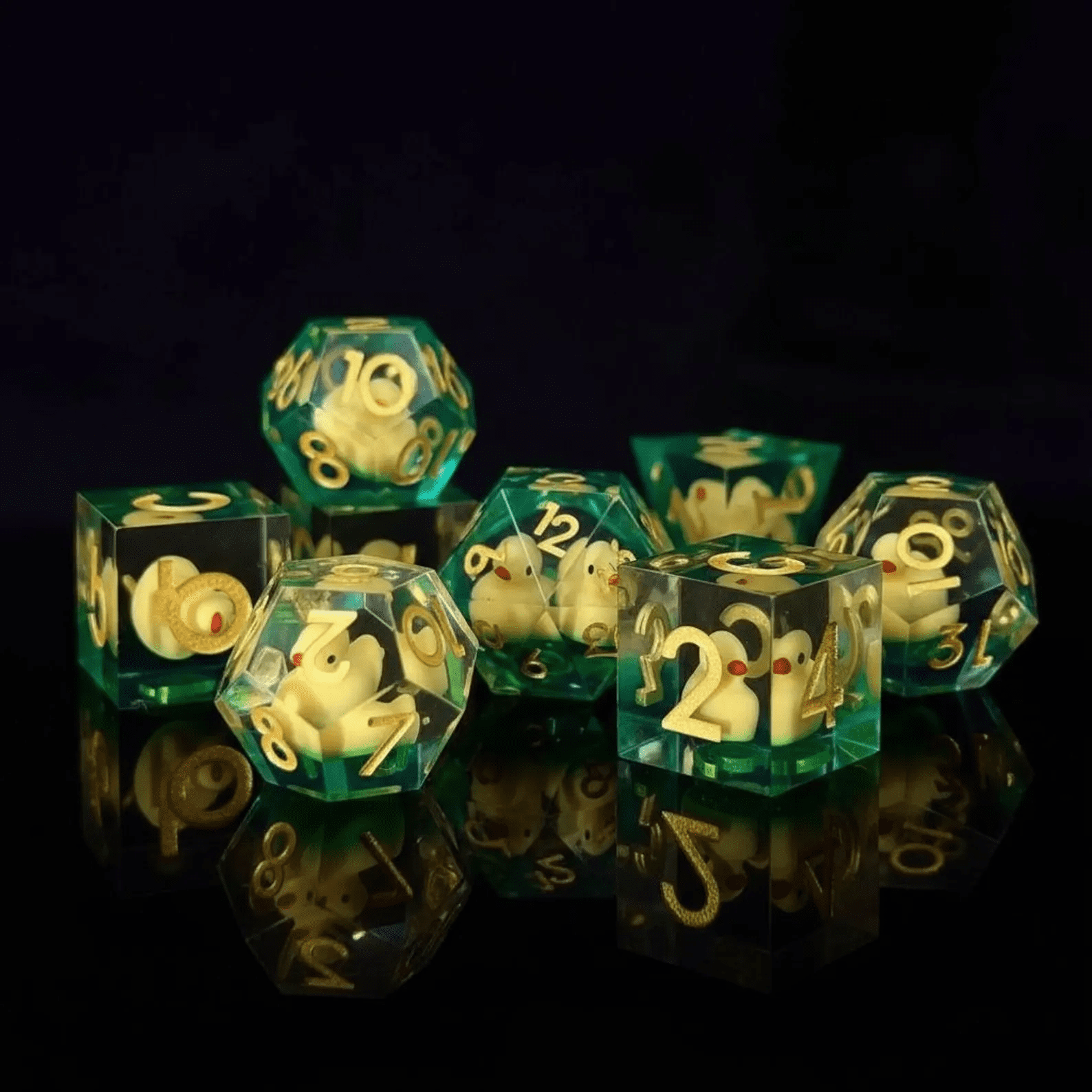 Resin D&D Dice Set, 7pcs Polyhedral Dice (D4, D6, D8, D10, D12, D20, D%) for Dungeons and Dragons, RPG, MTG