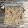 thumbnail image 3 of Ambesonne Brown Quilted Coverlet 3 Pcs, Desert Marpat Camo Motif, King Size, Pale Brown Cinnamon, 3 of 4