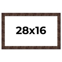 28x16 Frame Brown Burl Real Wood Picture Frame Width 1.625 Inches | Interior Frame Depth 0.5 Inches