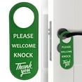 thumbnail image 2 of Double Sided Do Not Disturb/Welcome Knock/Out of Office/Quiet In a Meeting Sign Board Hotel Doorknob Hanger Hanging Sign, Double Sided Sign with Thank you Mark, 1Pc, Multicolor(Green,8.8x3.3"), 2 of 9