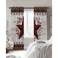 thumbnail image 4 of Texas Star Vintage Kitchen Curtains Red Berry Retro Art White Wooden Cafe Short Curtains for Bathroom Blackout Window Curtain Grommet Small Window Treatment Drapes for Bedroom Living Room 27.5"x39"x2, 4 of 9