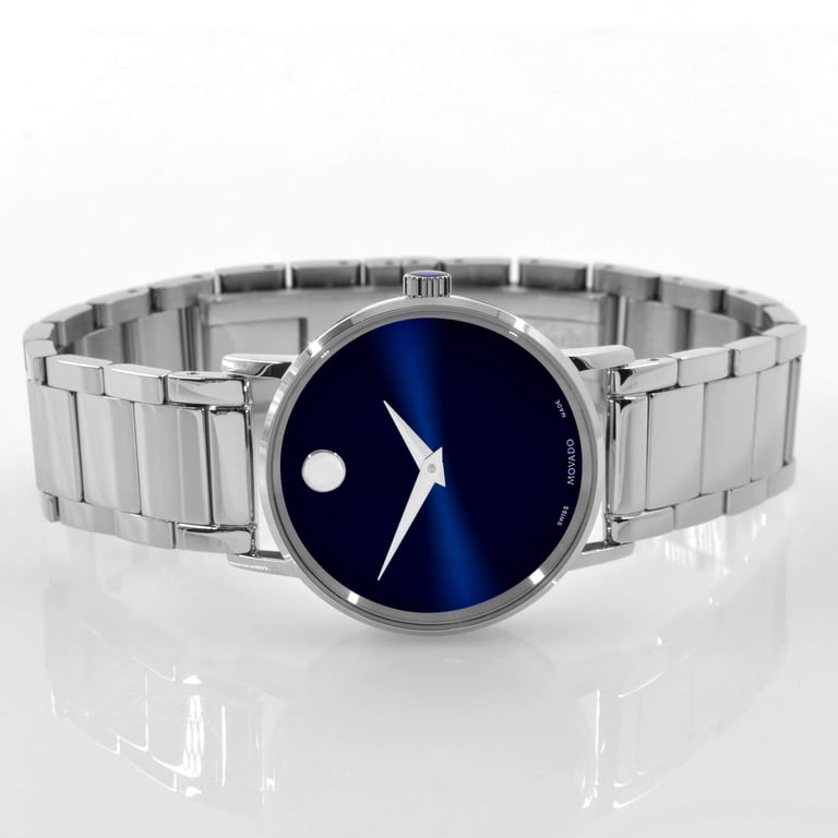Movado Bold Blue Stainless Steel Women\'s Minimalist Watch with Crystal Dot Movado Bold Blue Dial Blue Steel Strap Watch For Women main image 4