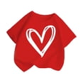 thumbnail image 3 of SGMVNU 2 Pack Girl's T Shirts Fashion Summer Short Sleeve Heart Print Graphic Tees Casual Loose Fit Basic Top, Size 11-12 Years, Red & Yellow, 3 of 6