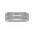 thumbnail image 3 of Men’s Titanium 8mm Single Grooved Silver-Tone Wedding Band - Mens Ring, 3 of 3