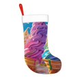 thumbnail image 2 of Yiaed Rainbow Melting Ice Cream Print Christmas Stockings, Christmas Stockings Hanging Ornaments, Christmas Stockings for Family Christmas Holiday Decorations, 2 of 7