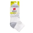 thumbnail image 2 of Hanes Absolute Active Men’s Cushioned Ankle Socks Pack, 3-Pack, Moisture Wicking White 6-12, 2 of 3
