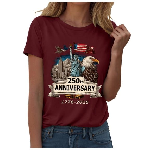 USA 250 Years of Freedom 1776 2026 America's 250th Birthday T-Shirt Wine,L
