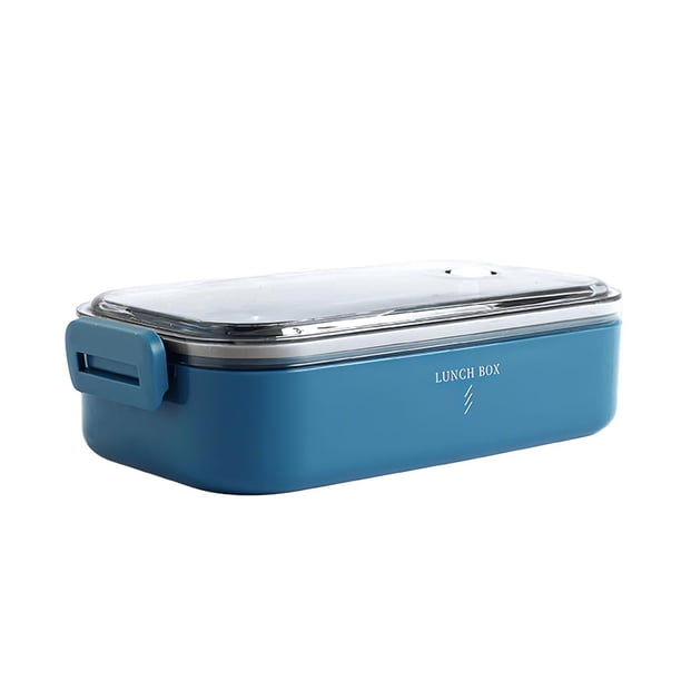 Fiambrera De 700Ml De Gran Capacidad, Fiambrera Azul, Fiambrera De Plástico De Alta Con Sello, Soporte De Almacenamiento Para El Almuerzo, Contenedor De Alimentos Con Aislamiento Térmico Cateissary HA013788-00
