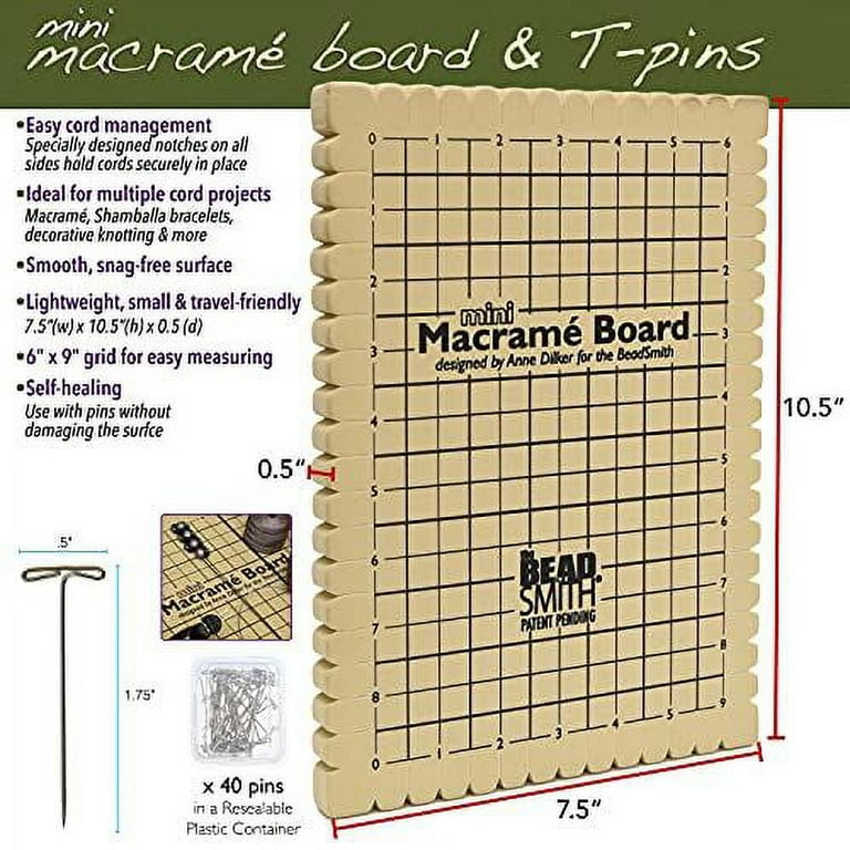 30 Pieces Macrame Board and Pins Knotting Creations Beadsmith Macrame Board