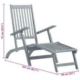 thumbnail image 2 of vidaXL Deckchair Patio Lounge Chair Folding Sunbed Cushion Solid Acacia Wood, 2 of 11