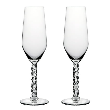 Orrefors Carat Crystal Flute Champagne Glass (Set of Two)