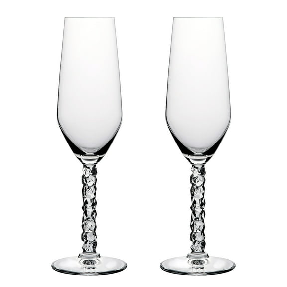 Orrefors Carat Crystal Flute Champagne Glass (Set of Two)