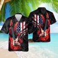 thumbnail image 2 of Camisa de hombre Harajuku con estampado de guitarra en 3D, ropa de calle de hip hop para hombre, camisa holgada de gran tamaño, blusas casuales de moda de manga corta, 2 of 5