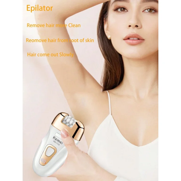 Kemei New Epilator KM-7102 Electric Hair Reomoal Device Painless