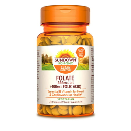 Folic Acid Vitamin Supplement Tablets, 400mcg, 350