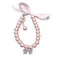 thumbnail image 2 of HEVIRGO Collier pour Chien Incrusté de Strass Nœud Papillon Pendentif Habillage Réglable Mode Collier de Perles Fausses pour Festival de Printemps, Rose Clair S, 2 of 10