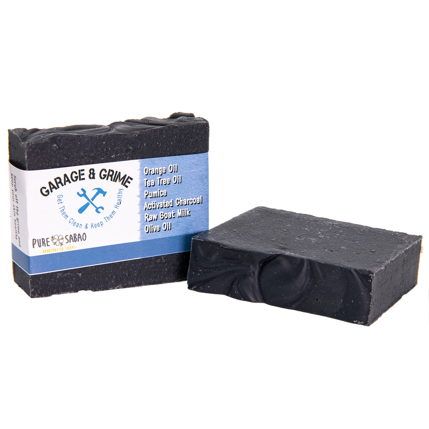 Pure Sabao – Garage & Grime Goat Milk Soap, for Really Dirty Hands - Goat Milk Soap - 4 pack – Essential Oil, Natural Hand Cleanser, Simple Ingredients
