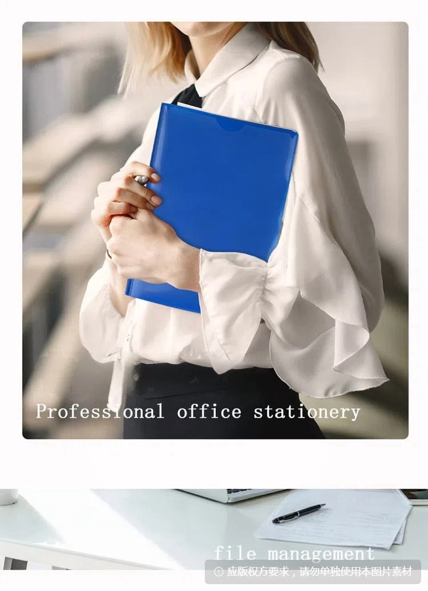 7 Pcs Plastic Folders with Clear Front Pockets Heavy Duty File Folders with 2 Pockets and Card Slot for Student Communication School Office Presentation Report