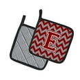 thumbnail image 2 of Letter E Chevron Maroon and White Pair of Pot Holders, 2 of 3
