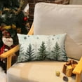 thumbnail image 2 of QKZF Christmas Pillow Covers 12x20 Set of 2 Watercolor Christmas Trees Decorations Christmas Pillows Snowflake Holiday Cushion Case for Home Couch 12x20inch, 2 of 8
