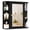 Black, variant on Costway Multipurpose Mount Wall Surface Bathroom Storage Cabinet Mirror Black