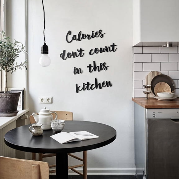 SUSSEXHOME Calories Don't Count In This Kitchen Metal Wall Art – Metal Wall Decor – Home Office and Living Room Decoration – Modern Style