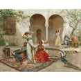 thumbnail image 2 of Fabio Fabbi 24x20 Black Ornate Framed Double Matted Museum Art Print Titled: Dancing in the Harem Courtyard, 2 of 5