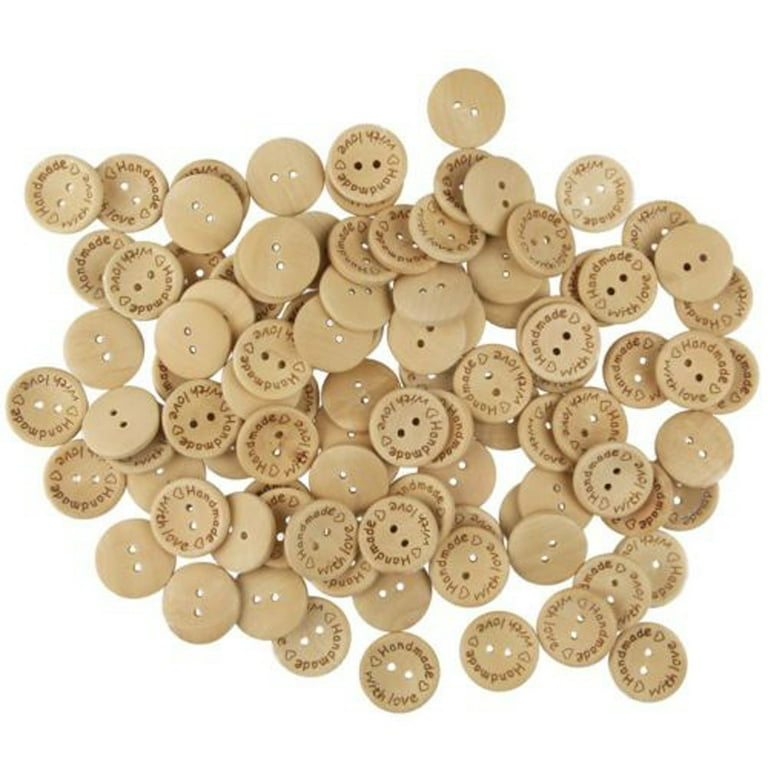 KIHOUT Fire Sale 100pcs Wood 2 Holes Wooden Buttons Sewing