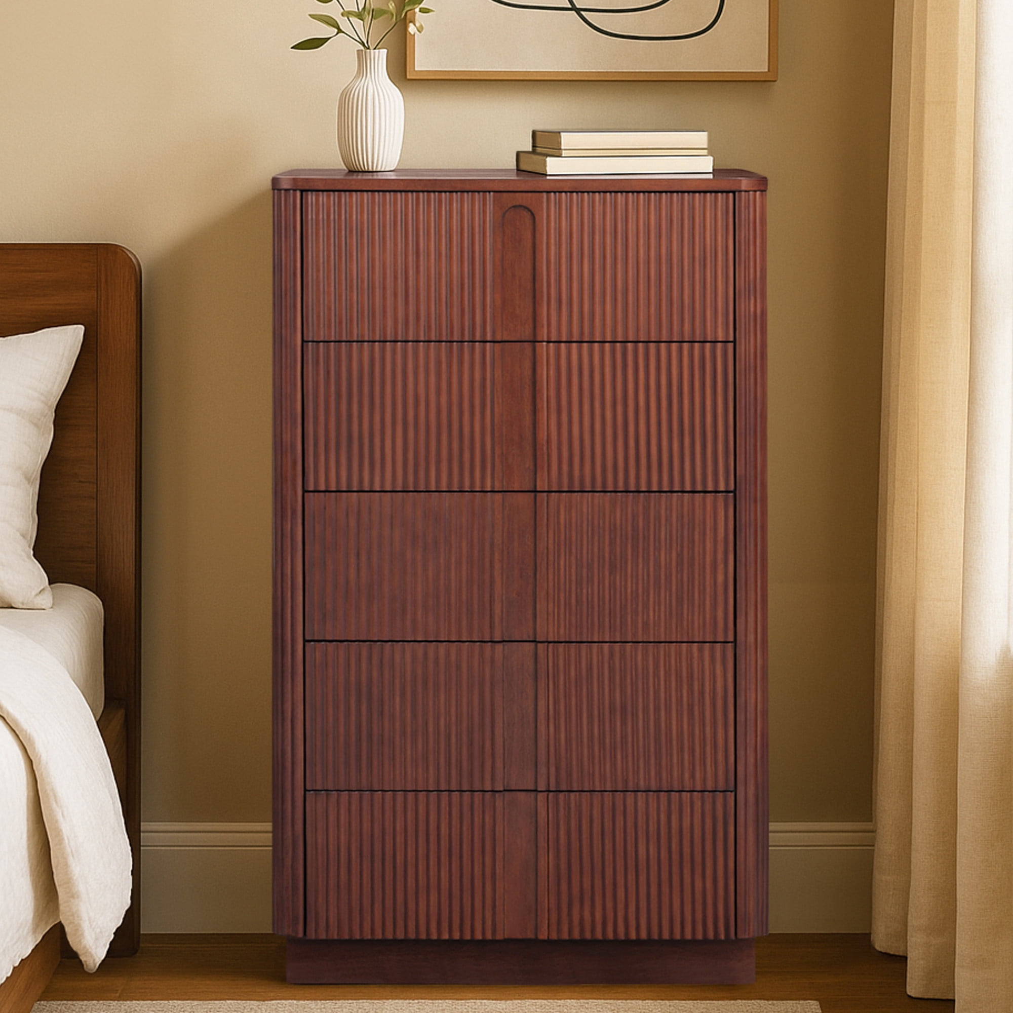 Teamson Home Potomac Modern 5-Drawer Dresser with Push-to-Open Storage, Soft Corners & Solid Wood Frame