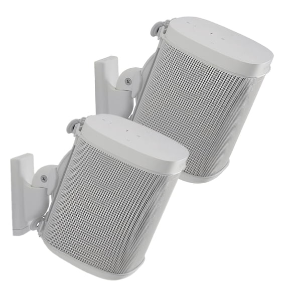 Sanus Wireless Speaker Swivel and Tilt Wall Mounts for Sonos ONE, PLAY:1, and PLAY:3 - Pair (White)