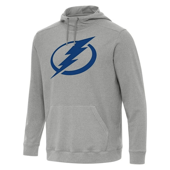 Men's Antigua Heather Gray Tampa Bay Lightning Cloud Pullover Hoodie