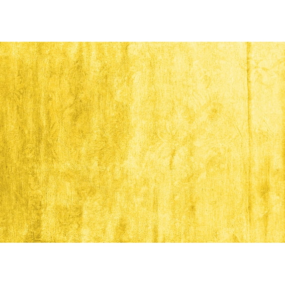 Ahgly Company Indoor Rectangle Abstract Yellow Contemporary Area Rugs, 6' x 9'