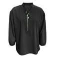thumbnail image 3 of VANLOFE Women's Blouses Long Sleeve Shirts For Women Women's Solid Color Long Sleeve V-Neck Zipper Women's Shirt TopsBlouses For Women Fashion Black, 3 of 4