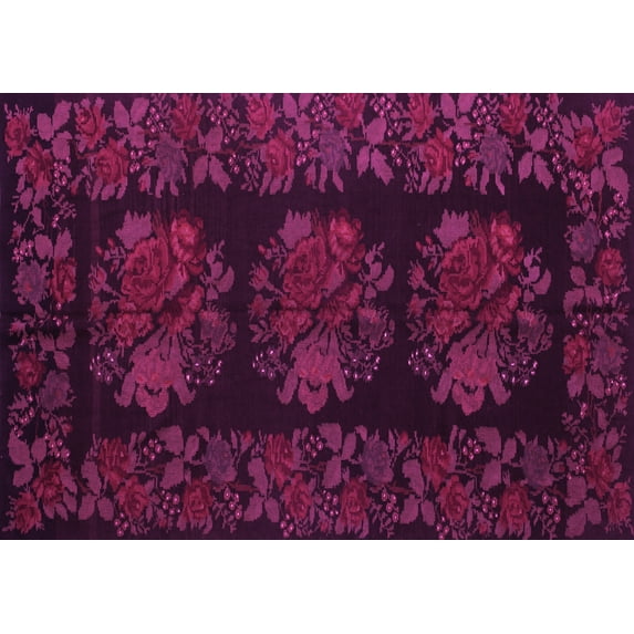 Ahgly Company Indoor Rectangle Medallion Pink French Area Rugs, 2' x 5'