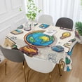 thumbnail image 2 of Yayeee Tablecloths 54" x 54" Rectangle Wrinkle Resistant Party Table Cover, Beige School, 2 of 8