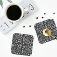 thumbnail image 4 of Honeii simple white Snowflake Print Leather Coaster Set of 4, Ideal for Safeguarding Your Furniture from Drinks Spills and Effortless Cleanup-Square, 4 of 6
