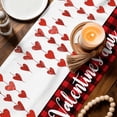 thumbnail image 3 of Valentines Day Table Runner 48 Inches, Red Love Hearts Plaid Farmhouse Bed Runner Dresser Scarves Tabletop for Indoor Outdoor Parties/Ceremony/Banquet, 13" x 48", 3 of 8