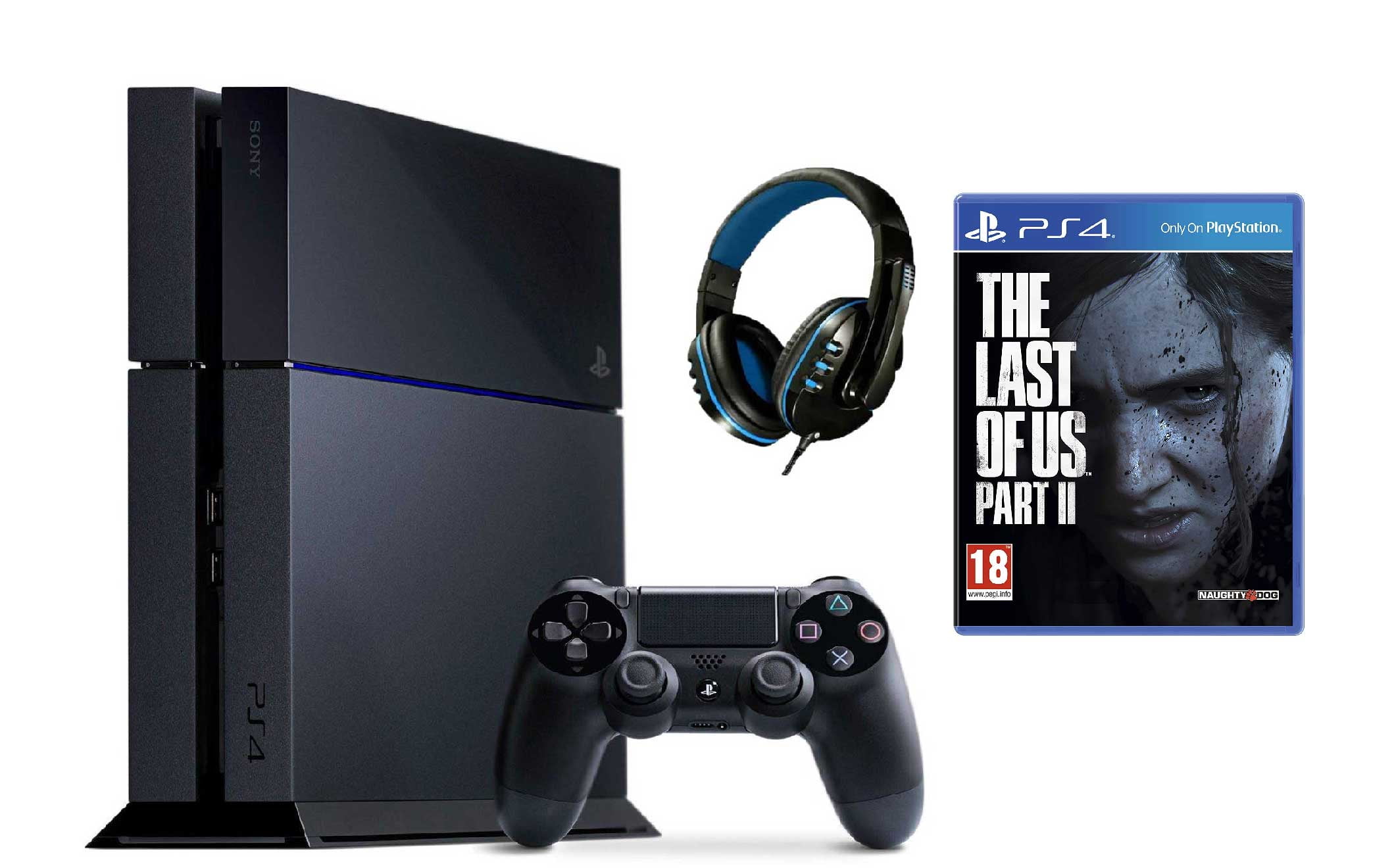 Afsky grit Vise dig Sony PlayStation 4 500GB Gaming Console Black with The Last of Us Part II  BOLT AXTION Bundle Like New - Walmart.com