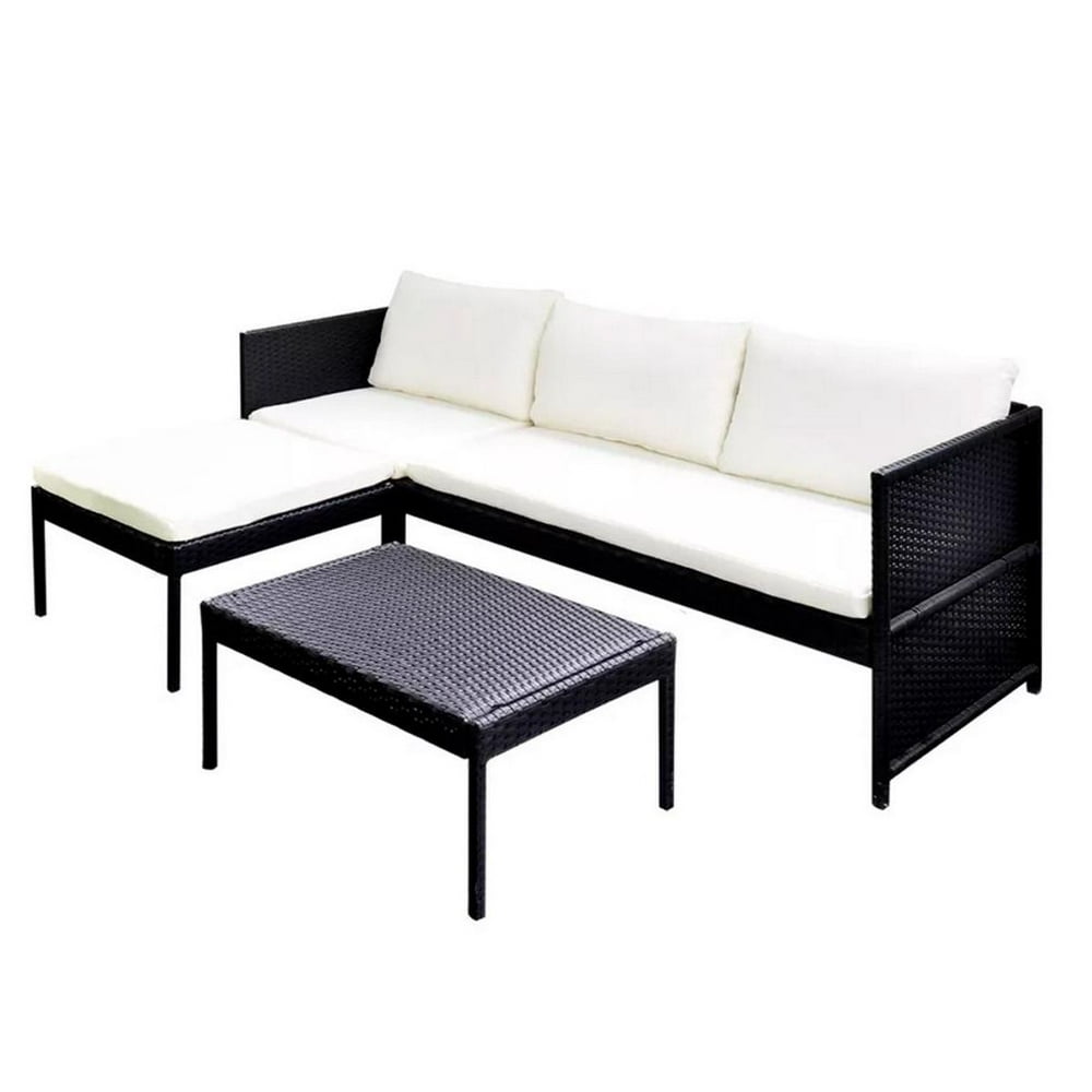 Ccdes 3pcs Garden Lounge Set, Outdoor Relaxing Furniture, Poly Rattan