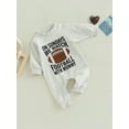 thumbnail image 3 of Newborn Infant Baby Boy Girl On Sundays We Watch Football with Daddy/Mommy Onesie Romper Jumpsuit Baby Football Outfit, 3 of 7