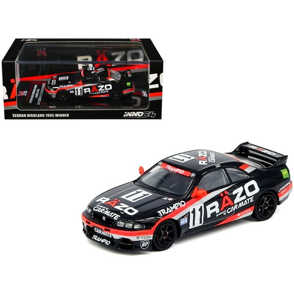 Nissan Skyline GT-R (R33) RHD #11 N1 Super Endurance Series "Sedan Highland" (1995) 1/64 Diecast Model Car by Inno Models
