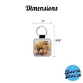 thumbnail image 5 of Hyena African Plain Watercolor Design Faux Leather Square Keychain, 5 of 7