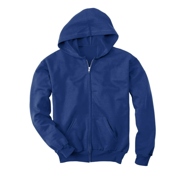 Hanes Comfortblend EcoSmart Kids` Full-Zip Hoodie Sweatshirt, S, Deep Royal  
