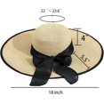thumbnail image 3 of Sombrero de ala ancha para mujer, sombrero de paja con protección solar, plegable, enrollable, para playa, con protección UV, UPF 50+, 3 of 6