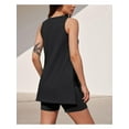 thumbnail image 4 of Summer Women Sleeveless 2 Piece Outfits Solid Color Tank Tops and Shorts Sets, 4 of 5