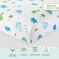 thumbnail image 5 of Wildkin Kids 100% Cotton Flannel Fitted Crib Sheet for Boys and Girls (Dinosaur Land Blue), 5 of 9