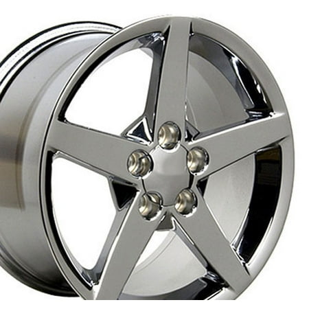 Helo Chrome Rims OE Wheels 17 Inch C6 Style | Fits Chevy Camaro Corvette Pontiac Firebird | CV06A Chrome 17x9.5 Rim ()