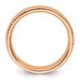 thumbnail image 5 of Auriga Fine Jewelry 925 Sterling Silver Rose-plated Rope Edge Band for Women Size 6, 5 of 6