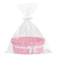 thumbnail image 2 of Woven Pink Basket for Gifts & Pink Gift Basket - Pink Girl Baskets with Gift Bags and Ribbons for Valentines Day, Pink Bow Basket for Shower, Nursery Toys Organizing, 2 of 8
